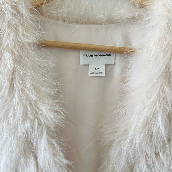 Club Monaco Light Pink Feather Party Vest Size Small - Picture 4 of 8